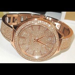 MICHAEL KORS WOMEN'S SLIM RUNWAY GLITZ ROSE GOLD